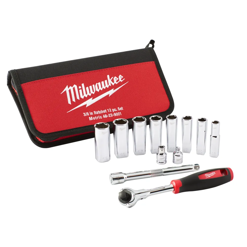 Milwaukee Zestaw grzechotek Tradesman 3/8" Zestaw grzechotek Tradesman 3/8" - 12 szt. 48229001