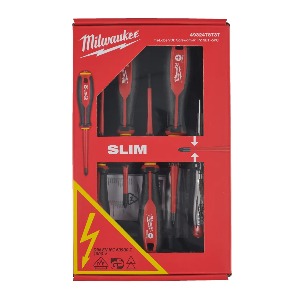 Milwaukee Wkrętaki Tri-Lobe VDE Zestaw wkrętaków Tri-Lobe VDE - 5 szt. 4932478737