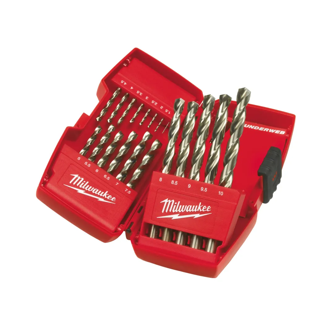 Milwaukee HSS-Ground Thunderweb Drills / DIN338 / kasety TW Set (DIN 338) - 19 szt. 4932352374