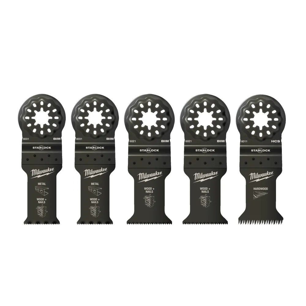 Milwaukee Akcesoria do narzędzi wielofunkcyjnych - zestawy narzędzi wielofunkcyjnych Starlock Wood & Metal Set - 5 szt. 48906115