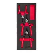 Milwaukee Zestaw szczypiec do pierścieni osadczych z wkładką piankową 3 szt.  4932493632