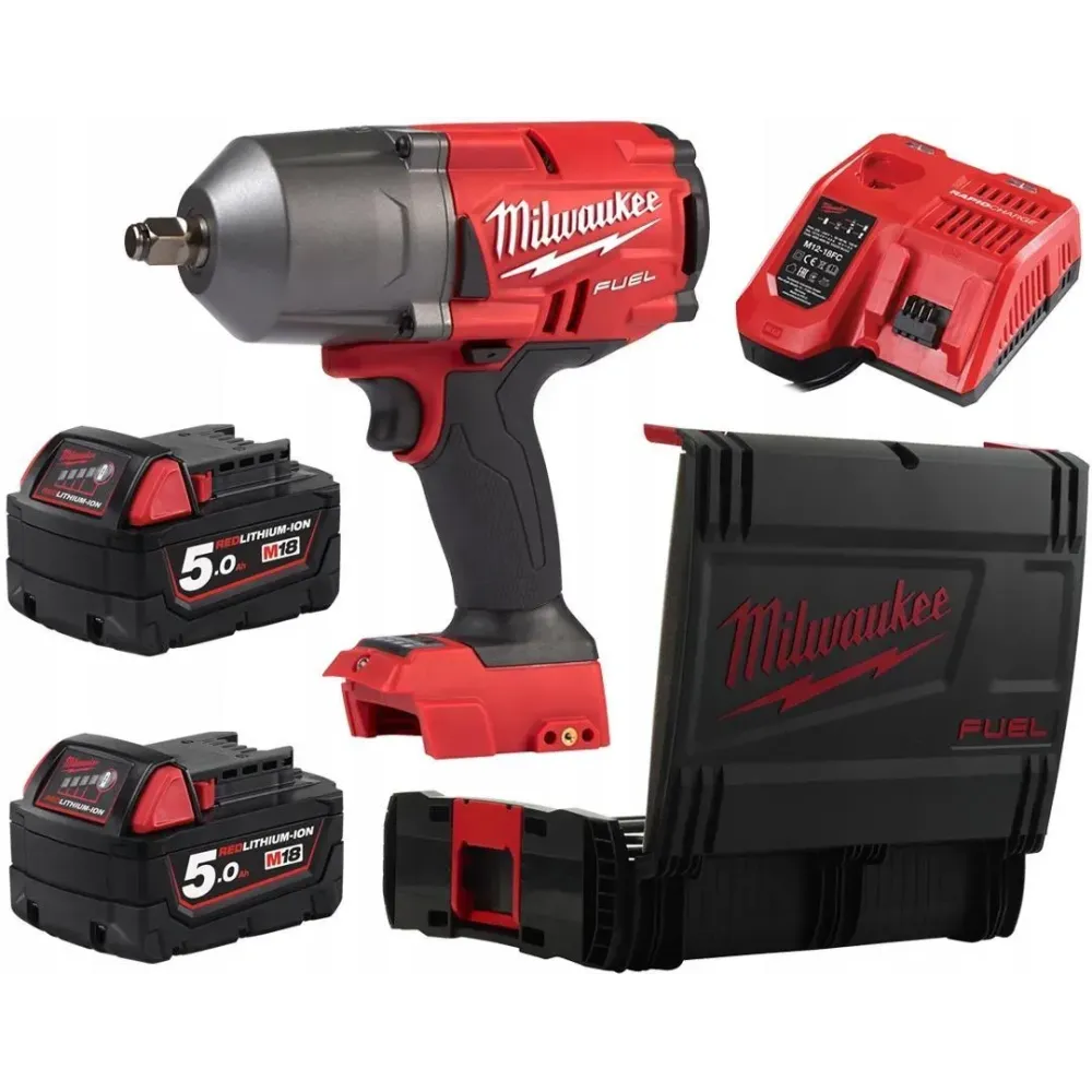 Milwaukee M18 FHIWF12-502X FUEL™ Klucz udarowy 1/2˝ 1356Nm w walizce + 2x5,0ah + ładowarka 4933459696