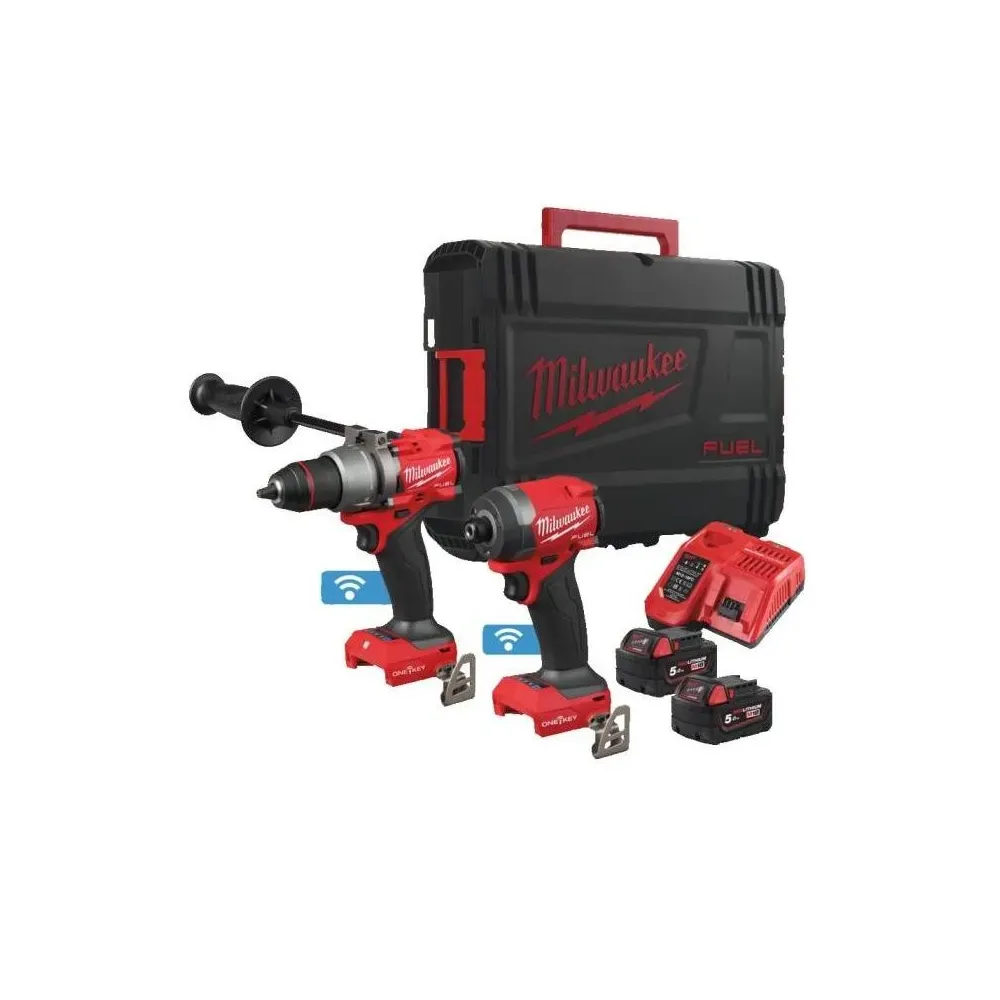 Milwaukee M18 ONEPP2A3-502X POWERPACK – Zestaw M18 FUEL™ z wiertarko-wkrętarką i zakrętarką udarową | SanPro.net