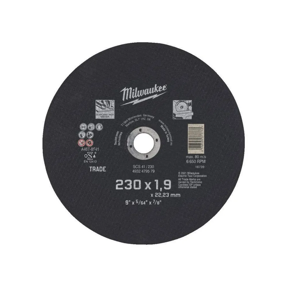 Milwaukee Tarcza do cięcia metalu 230x1,9x22,2 mm 4932479579