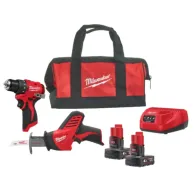 Milwaukee M12 BLPP2A-402B - Zestaw Combo 12V Wkrętarka + Piła