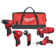 Milwaukee M12 BLPP4A-202B 12V Wiertarka, Zakrętarka, Piła, Lampa