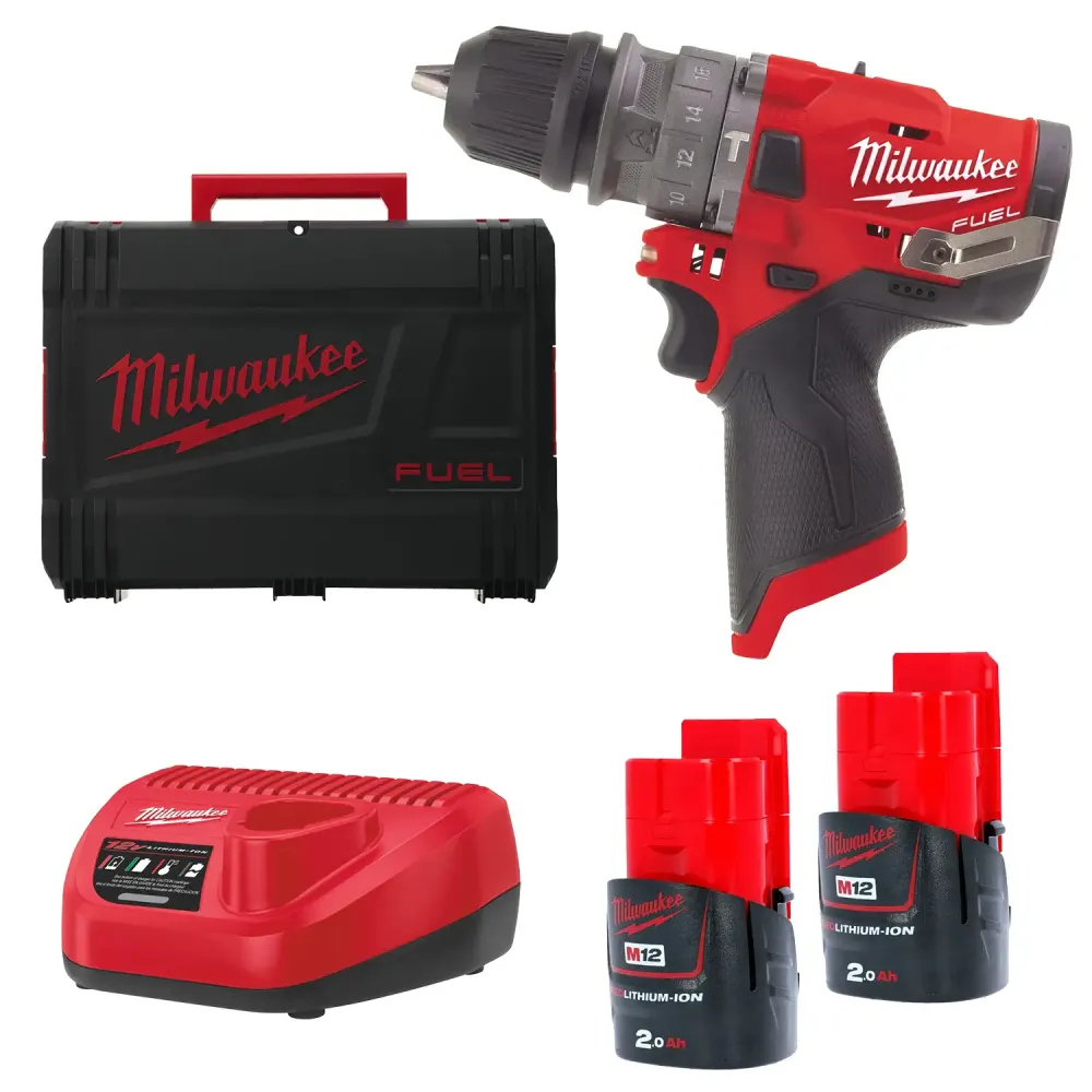 Milwaukee M12 FPDX-202X FUEL™ - Subkompaktowa Wiertarko-Wkrętarka z Udarami i Wymiennym Uchwytem