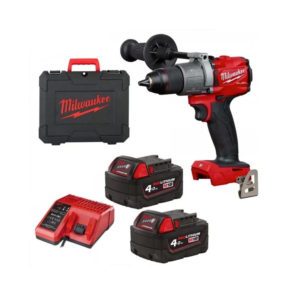 Milwaukee M18 FPD3-402C – akumulatorowa wiertarko-wkrętarka udarowa 18V 158Nm 2x4,0Ah z walizką | SanPro.Net