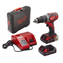 Milwaukee M18 BPD-202C - Zestaw Kompaktowej Wiertarko-Wkrętarki Udar