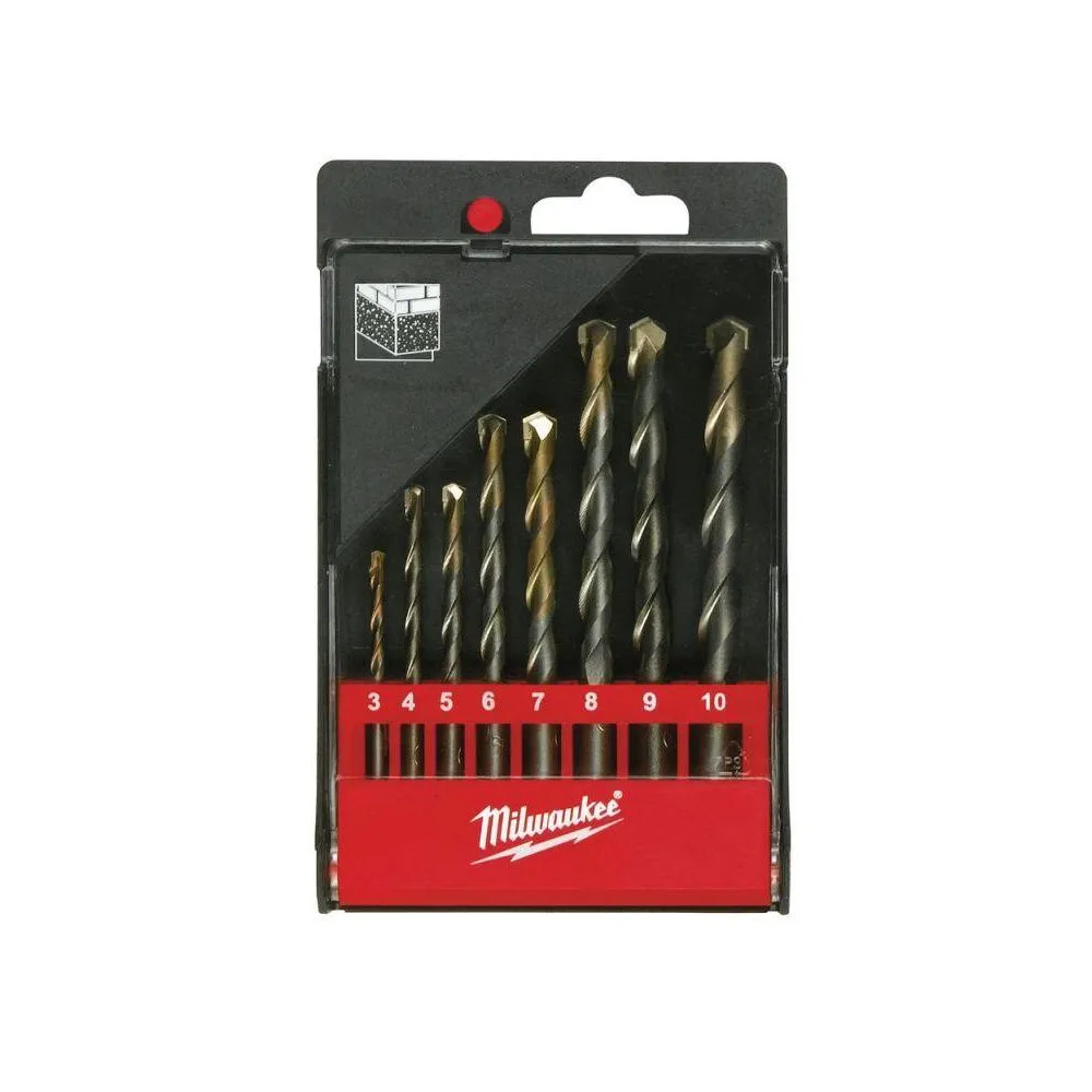 Milwaukee Zestaw wierteł udarowych z uchwytem cylindrycznym, 3 - 10 mm (8 szt.) 4932352334