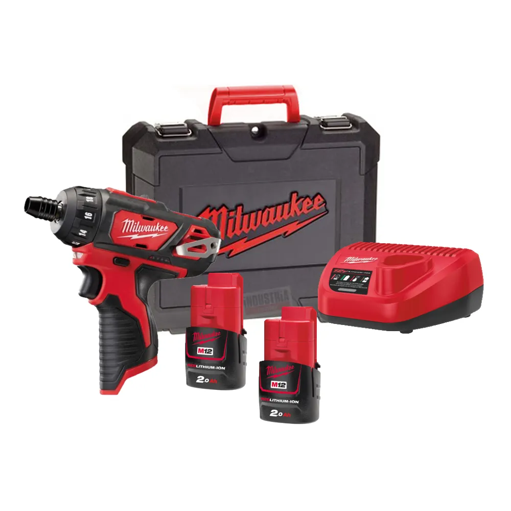 Milwaukee M12 BD-202C subkompaktowa wiertarko-wkrętarka 12V 2×2,0Ah | SanPro.Net