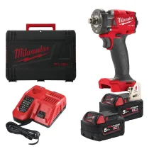 Milwaukee M18 FIW2F12-502X klucz udarowy ½" 18V 339 Nm z walizką i 2 akumulatorami 5,0 Ah | SanPro.Net
