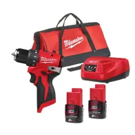 Milwaukee M12 BLDDRC-202C - Kompaktowa Wiertarko-Wkrętarka Zestaw