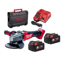 Milwaukee M18 FSAG125XB-502X akumulatorowa szlifierka kątowa 125 mm 18V z 2 akumulatorami 5,0 Ah | SanPro.Net