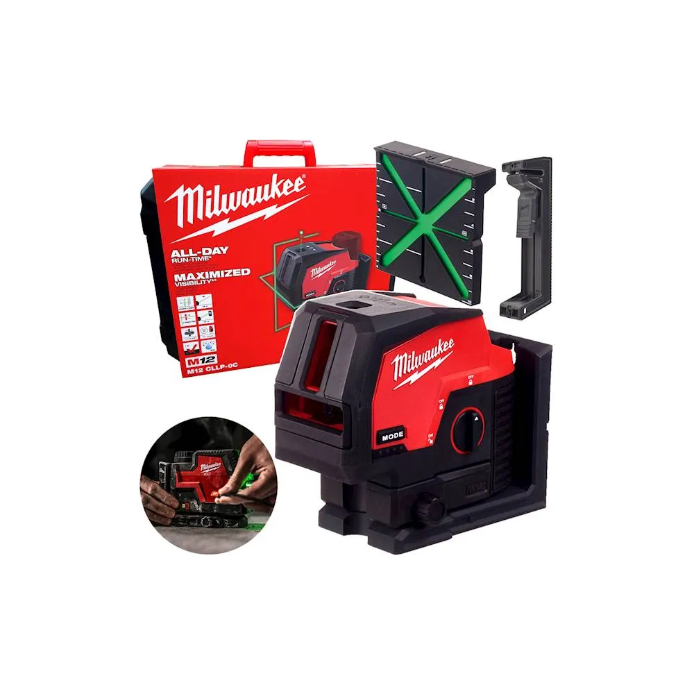 Milwaukee M12 CLLP-0C – Laser zielony krzyżowy liniowo-punktowy 12V | SanPro.Net