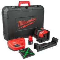 Milwaukee M12 CLLP-301C – Laser zielony krzyżowy liniowo-punktowy 12V z akumulatorem 3,0Ah | SanPro.Net