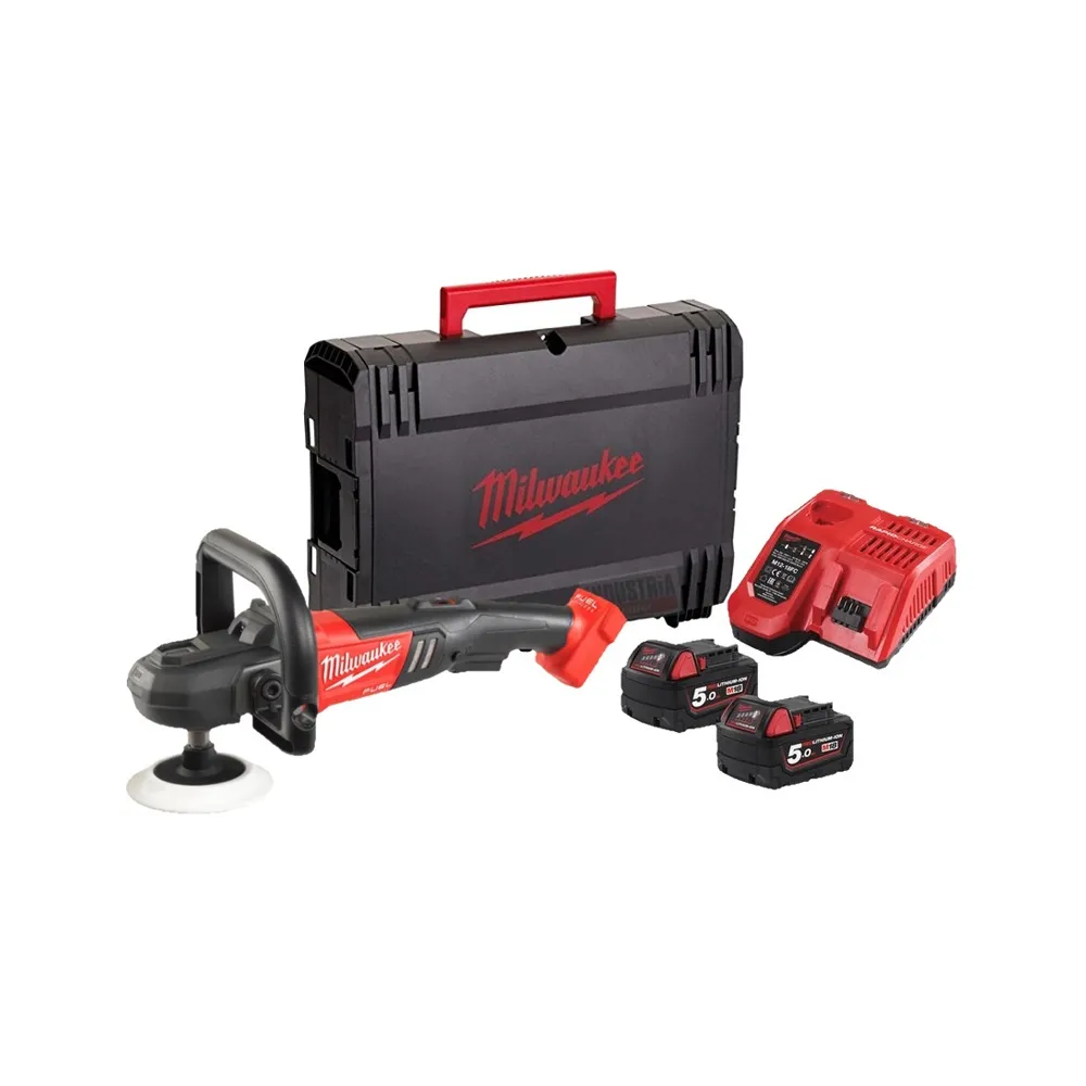 Milwaukee M18 FAP180-502X FUEL™ – polerka akumulatorowa 18V + 2×5,0 Ah + ładowarka w walizce | SanPro.Net