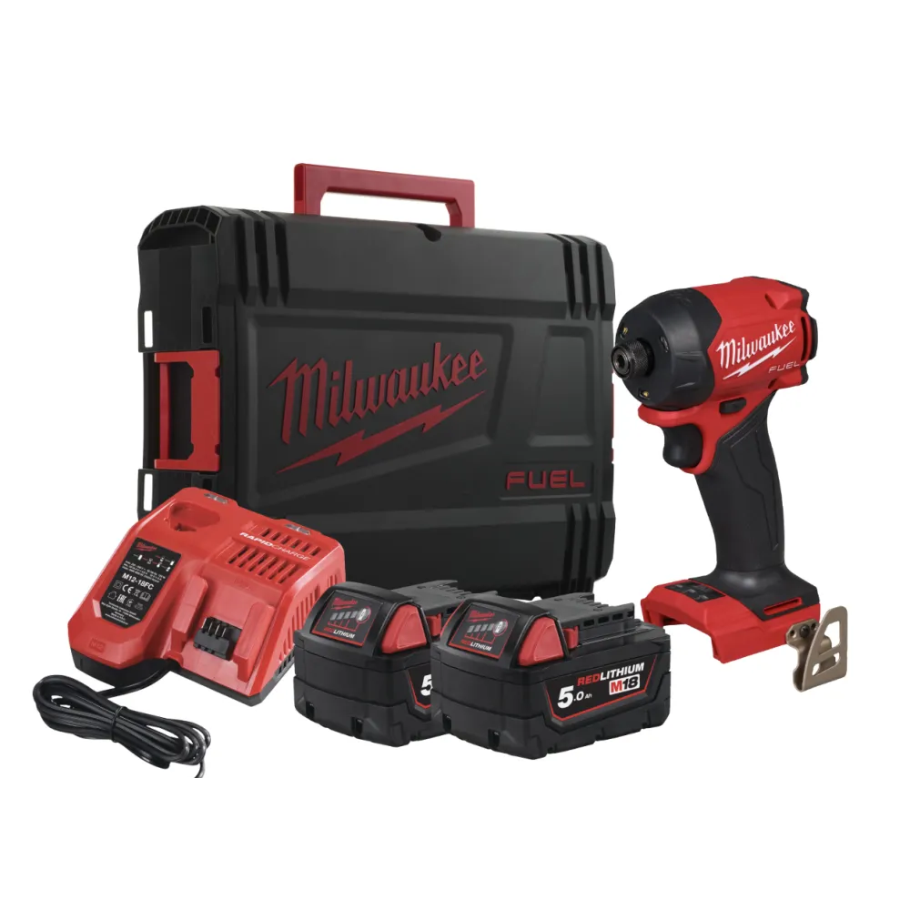 Milwaukee M18 FIDRQ-502X FUEL™ SURGE™ ¼″ Hex hydrauliczna zakrętarka udarowa 18V 113Nm z 2x5,0Ah i ładowarką | 4933498912