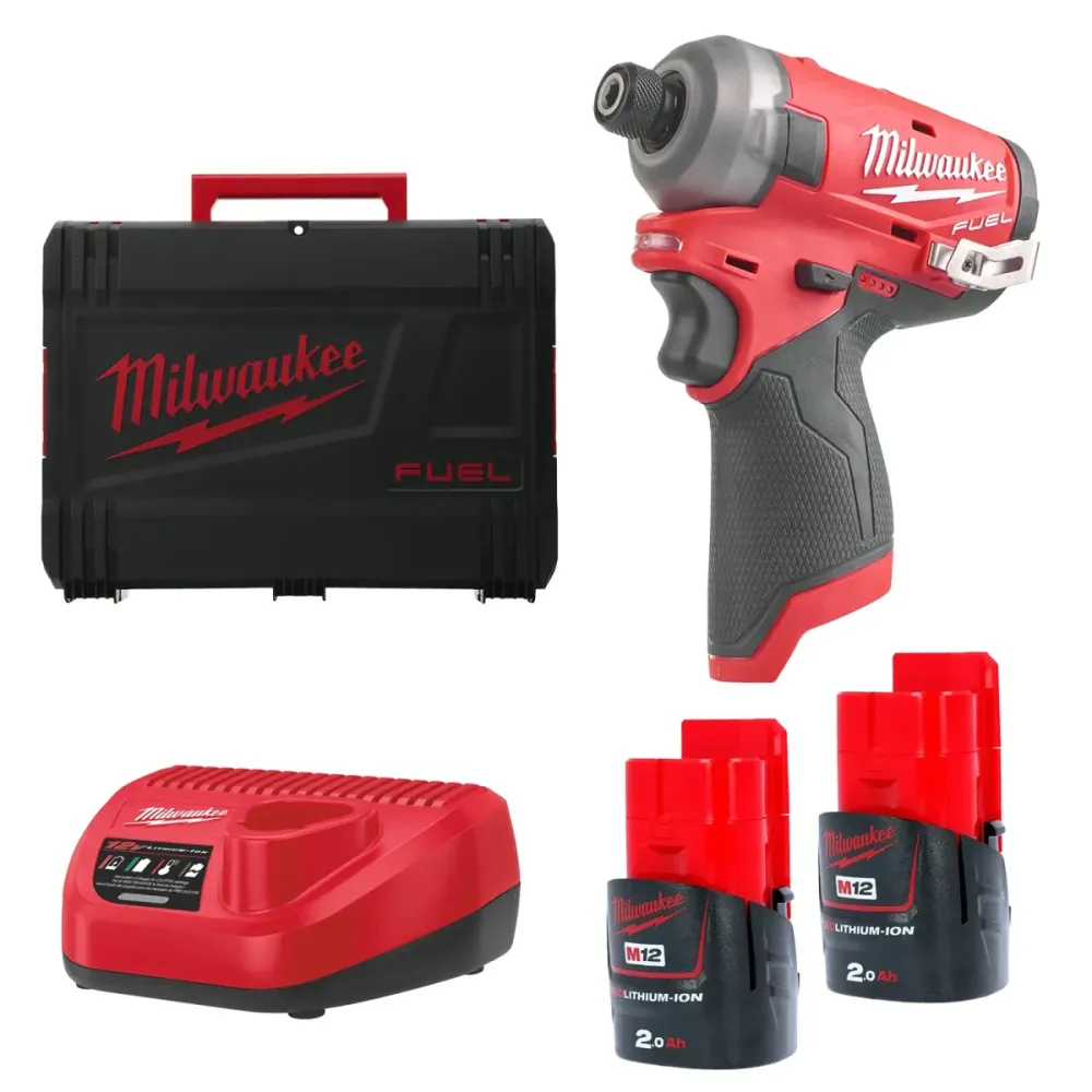 Milwaukee M12 FQID-202X FUEL SURGE – zakrętarka ¼″ HEX 12V z 2 akumulatorami | 4933464973 SanPro.Net