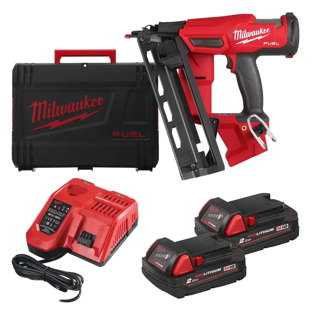 Milwaukee M18 FN16GA-202X FUEL™ - Zestaw Gwoździarka Akumulatorowa 16G