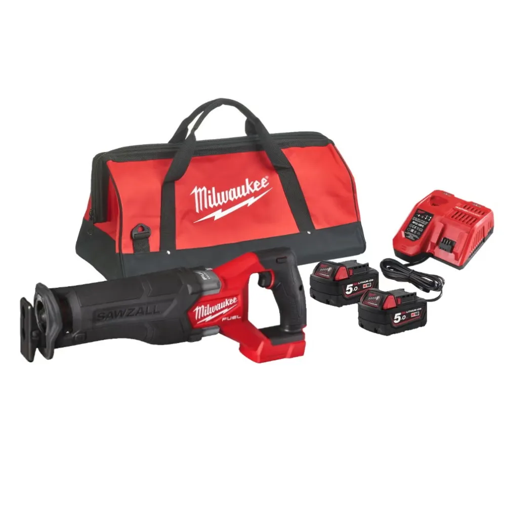 Milwaukee M18 FSZ-502X – piła szablasta 18V z 2×5,0 Ah i ładowarką | SanPro.Net